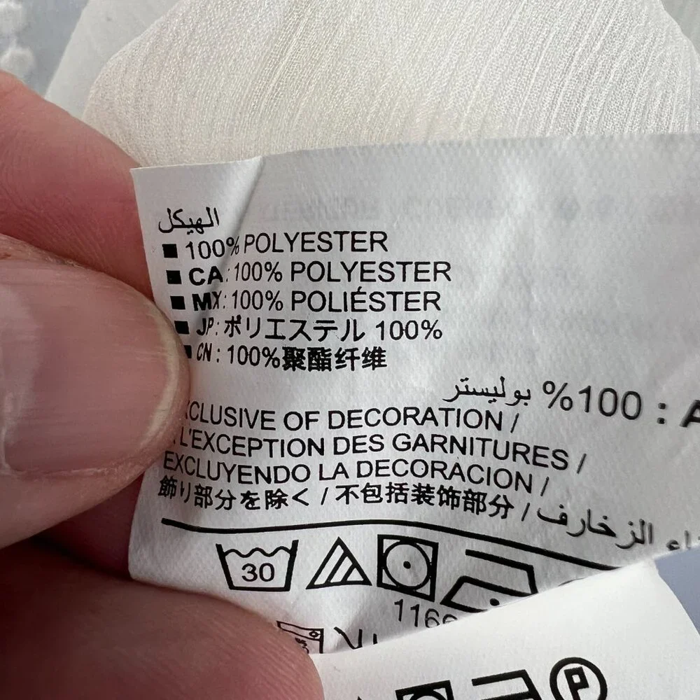 Old Navy Baja Embroidered Tunic Boho Peasant‎ in Whipped Cream Size M Sheer - Picture 4 of 10